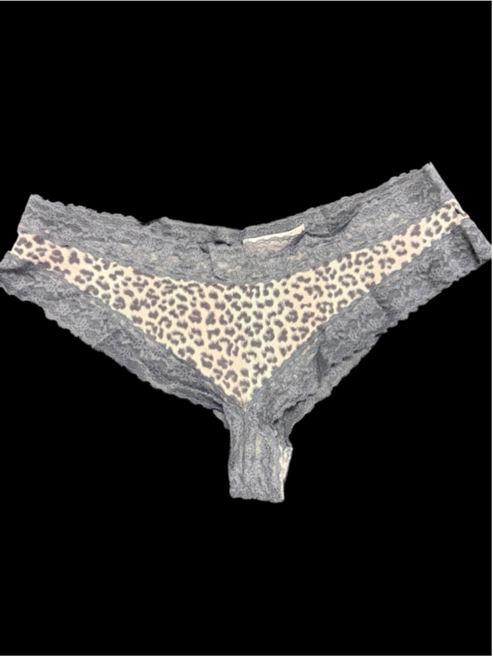 Women's Victoria's Secret Cheeky Panties XL Gray Beige Leopard Print